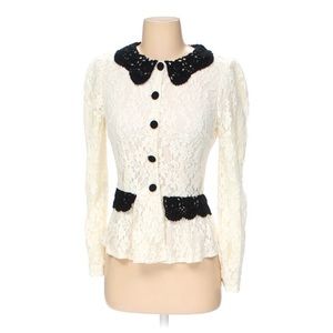 Sugarlips Lace Peplum Blazer Sweater NWOT